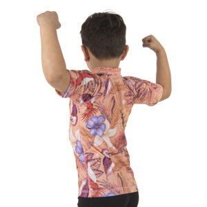 Lycra manga corta niños unisex- Australia - Animales aereos salmon, Talle 4